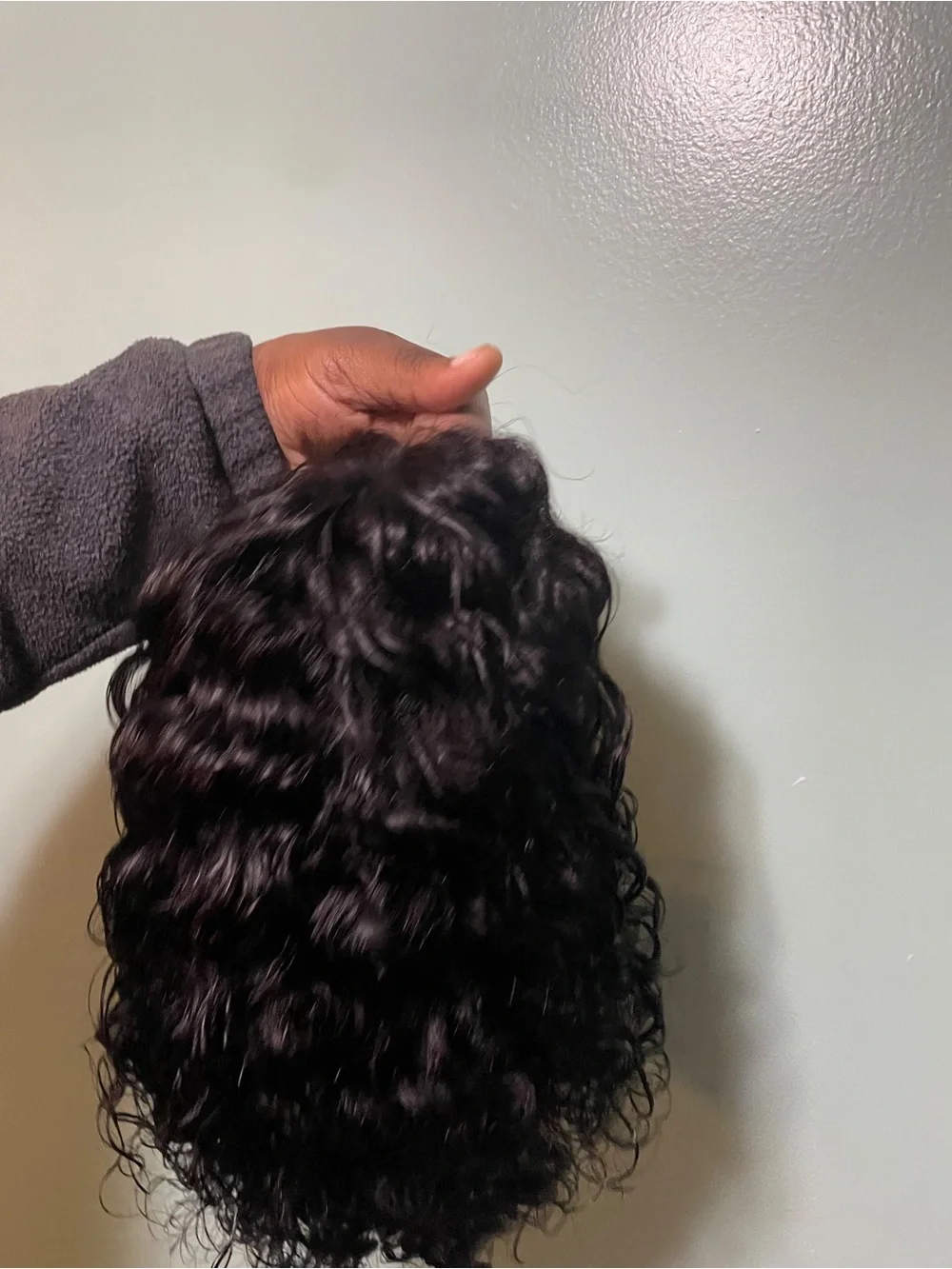 Natural Curly Clip-In Hairpiece - Dark Brown